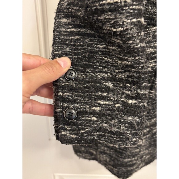 Free People Boucle Jacket Coat XS Tweed Boucle Textured Blazer Chevron - Picture 8 of 14